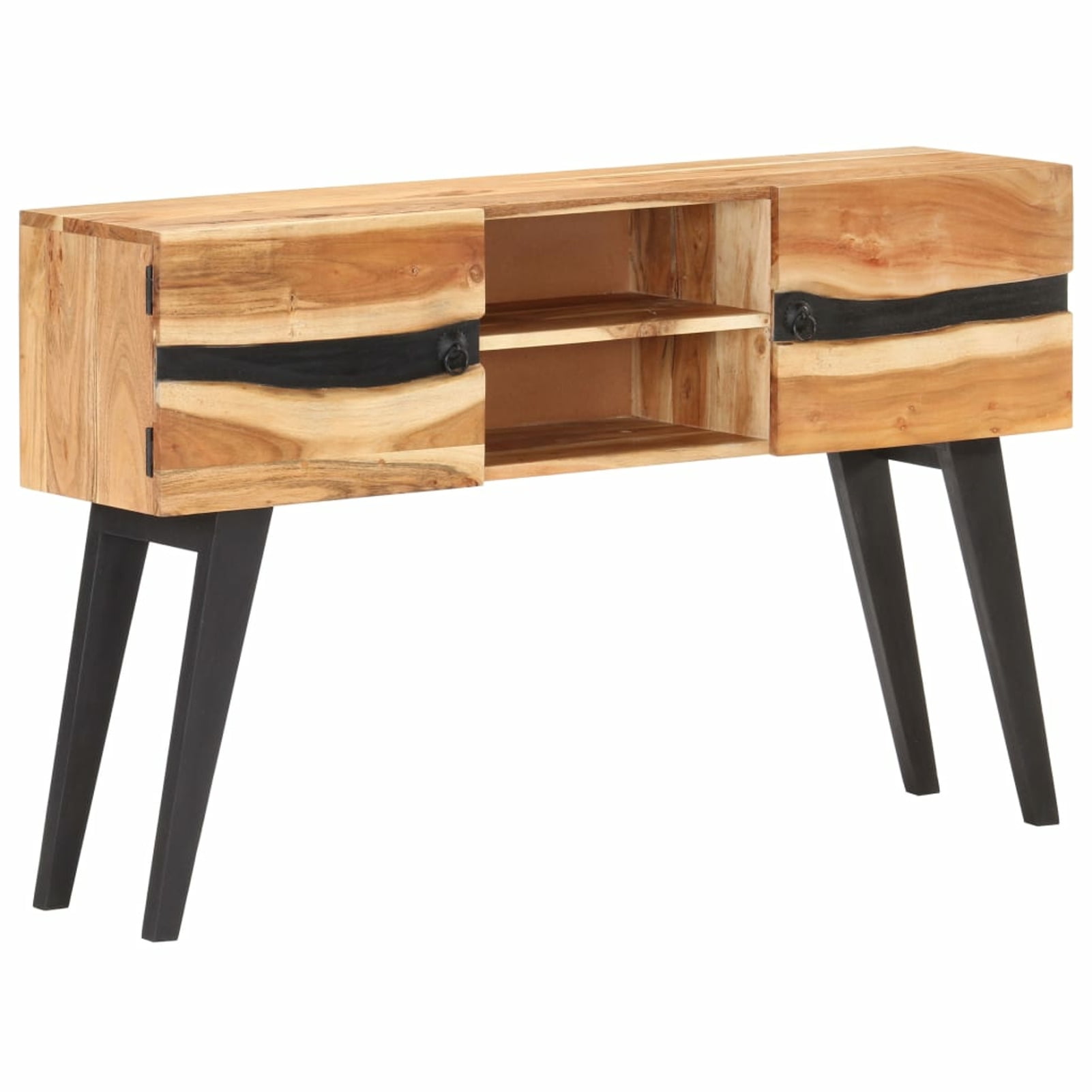 Rustic Charm Solid Acacia Wood Sideboard with Natural Finish