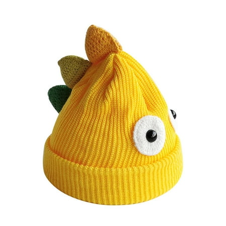 

HEMOTON 1pc Winter Cartoon Dinosaur Design Knitted Hat Creative Thicken Woolen Hat