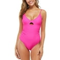 thumbnail image 2 of Tejiojio 2024 Women's Sexy Solid Color Fashion V-neck Belly Covering Slimming One-piece Swimsuit On Sale, 2 of 7