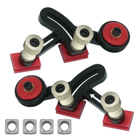 

walmeck Unidirectional Feeder Woodworking Multifunctional Bearing Roller Pressing Feeder Aluminum Alloy Feather Loc Board Table Saws Feeding Safety Propelling Auxiliary Tool