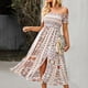 thumbnail image 2 of Vestido largo bohemio con hombros descubiertos Ticfox color albaricoque XL, 2 of 6