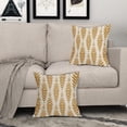 thumbnail image 3 of Mustard Yellow Boho Pillow Covers 16x16 Set of 2 Bohemian Ethnic Geometric Herringbone Print Decorative Throw Pillows Outdoor Pillowcase Square Linen Farmhouse Cushion Case Decor for Couch Sofa Bed, 3 of 5