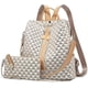 thumbnail image 1 of Mochila para mujer, bolso de viaje de piel sintética, bolso de diseño convertible con bolso, 2 piezas, color beige, 1 of 2