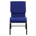 thumbnail image 3 of HERCULES Series 18.5''W Church Chair in Navy Blue Fabric with Book Rack - Gold Vein Frame, 3 of 9