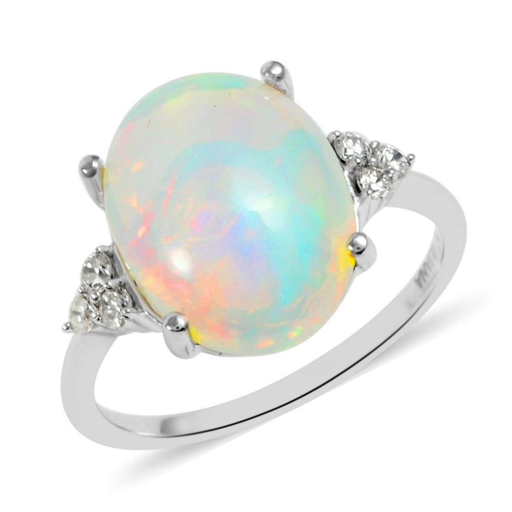Shop LC - ILIANA 18K White Gold AAA Premium Opal Diamond G-H SI Bridal ...