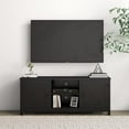 thumbnail image 2 of Panana Modern Farmhouse TV Stand for 65 inch TV, Entertainment Center with Storage and Open Shelves, Wood TV Stands TV Table Stand for Living Room, Bedroom (Black, for 32"-65" TV), 2 of 19