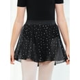 thumbnail image 5 of Stelle Girls' Sequin Chiffon Ballet Dance Skirt ,Elastic Waisted Sheer Dance Skate Over Scarf for Leotards Pull-on Half Dress,Black,10-12 Years, 5 of 6