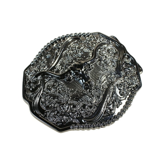 SDFGTstore Bull Horn Belt Buckle for Unisex Vintage Metal Engravings Replacement Belt Buckle Engraved Horn Buckles Casual Outfit