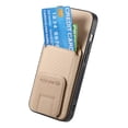 thumbnail image 2 of Case for iPhone 8 Plus / iPhone 7 Plus with Hidden Kickstand, Carbon Fiber Texture Wallet Case with Card Holder for iPhone 8 Plus Magnetic Car Mount Shockproof Military Grade Protection Cover, Khaki, 2 of 10
