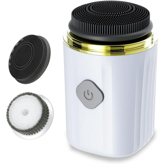White Mini Rechargeable Waterproof Facial Cleansing Brush Electric Facial Pore Cleansing Exfoliator Unisex