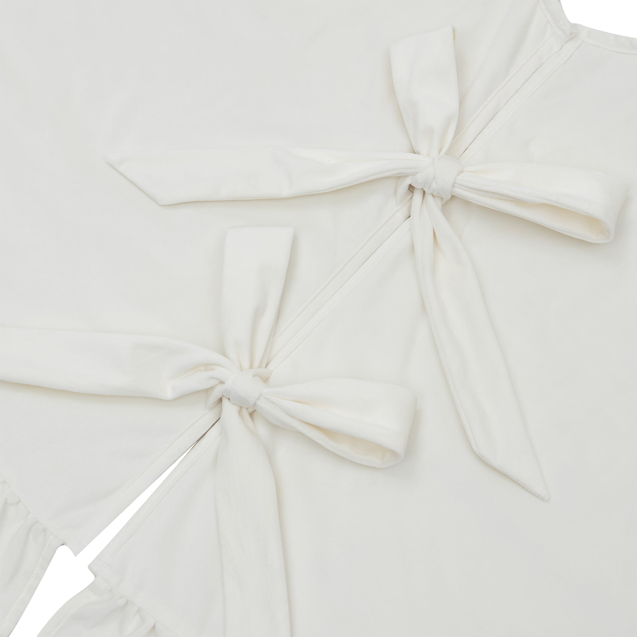 My Texas House Ruffle Ivory Velvet Christmas Tree Skirt, 60"