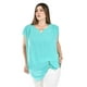 thumbnail image 1 of Blusa de chifon asimetrica Roman Fashion /Tallas Extras, 209 (Menta) verde claro 38, 1 of 5