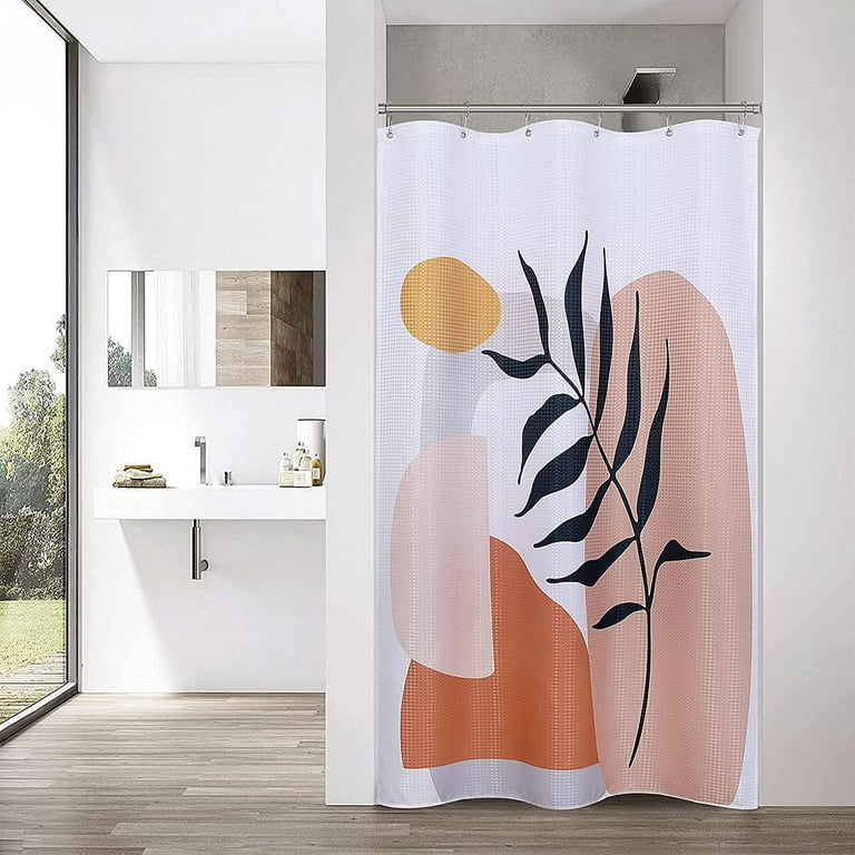 Abstract Shower Curtain for Bathroom Boho Shower Curtain Set Mid