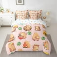 thumbnail image 2 of Erosebridal Cartoon Capybara Bedding Sets Twin Size,Tropical Leaves Comforter Sets with Sheets,Animal Room Decorative,Reversible,Lightweight,7-Piece, 2 of 5