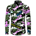 thumbnail image 2 of Camisa de primavera y otoño más nueva para hombre, camiseta de manga larga con estampado 3D de camuflaje, camisa informal con cuello vuelto y botones, camiseta para hombre y mujer, 2 of 5