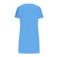 thumbnail image 5 of Rvkxad Womens Summer Dresses Under $10 A-Line V Neck Tunic Dress Vacation Loose Flowy Solid Color Buttons Short Sleeve Sundresses Blue, 5 of 5