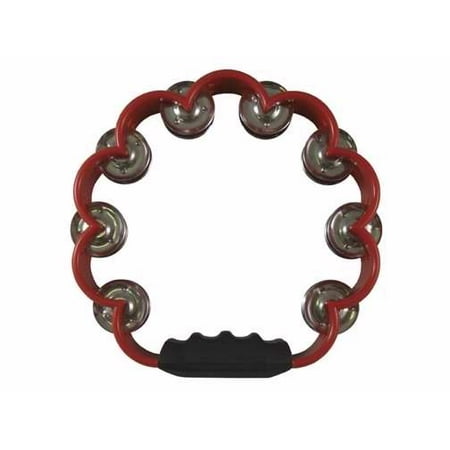 Instrument-Tambourine-Scalloped W/Double Cymbals-Red