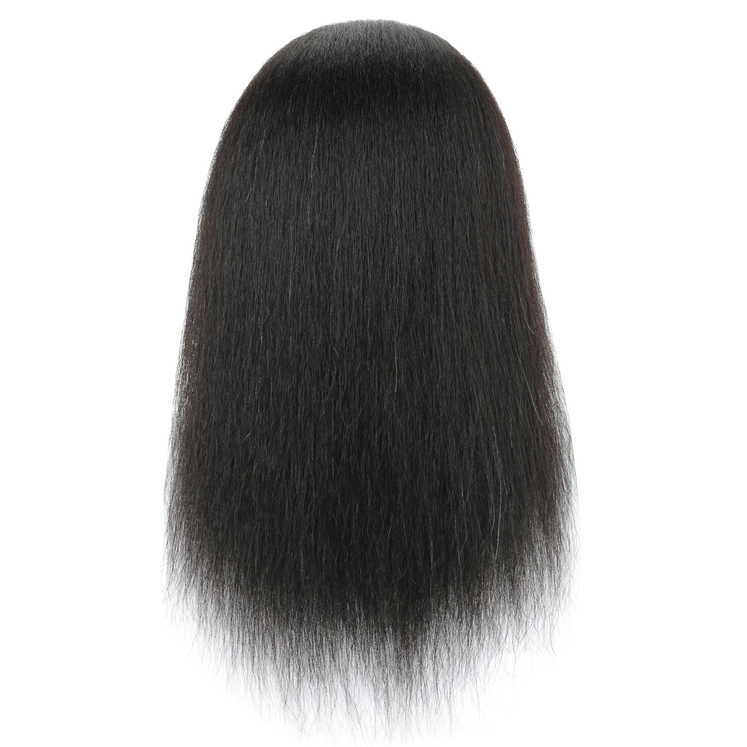 RYHAIR African American Mannequin Head 100% Human Hair for Practice Braiding Styling Cosmetology Barber Training with Stand