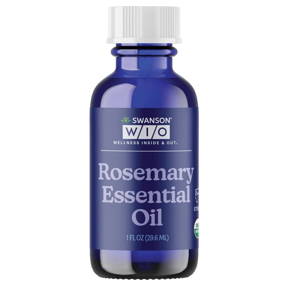 Swanson WIO™️ Rosemary Essential Oil, Aromatherapy, Certified Organic, Imported, 1 oz Bottle