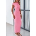 thumbnail image 4 of Vestido largo PRETTYGARDEN para mujer, verano 2025, con un solo hombro, rosa, 4 of 9