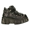thumbnail image 2 of New Rock 106-S1 Unisex Metallic Black Gothic Classic Leather Biker Boots 42, 2 of 6