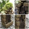 thumbnail image 3 of 42.72" H Modern Stacking Bricks Water Fountain Outdoor Cascading Waterfall Fountains with Led Lights for Gardens Landscaping Patios Balconies and Lawns Decor for Outside, 3 of 6