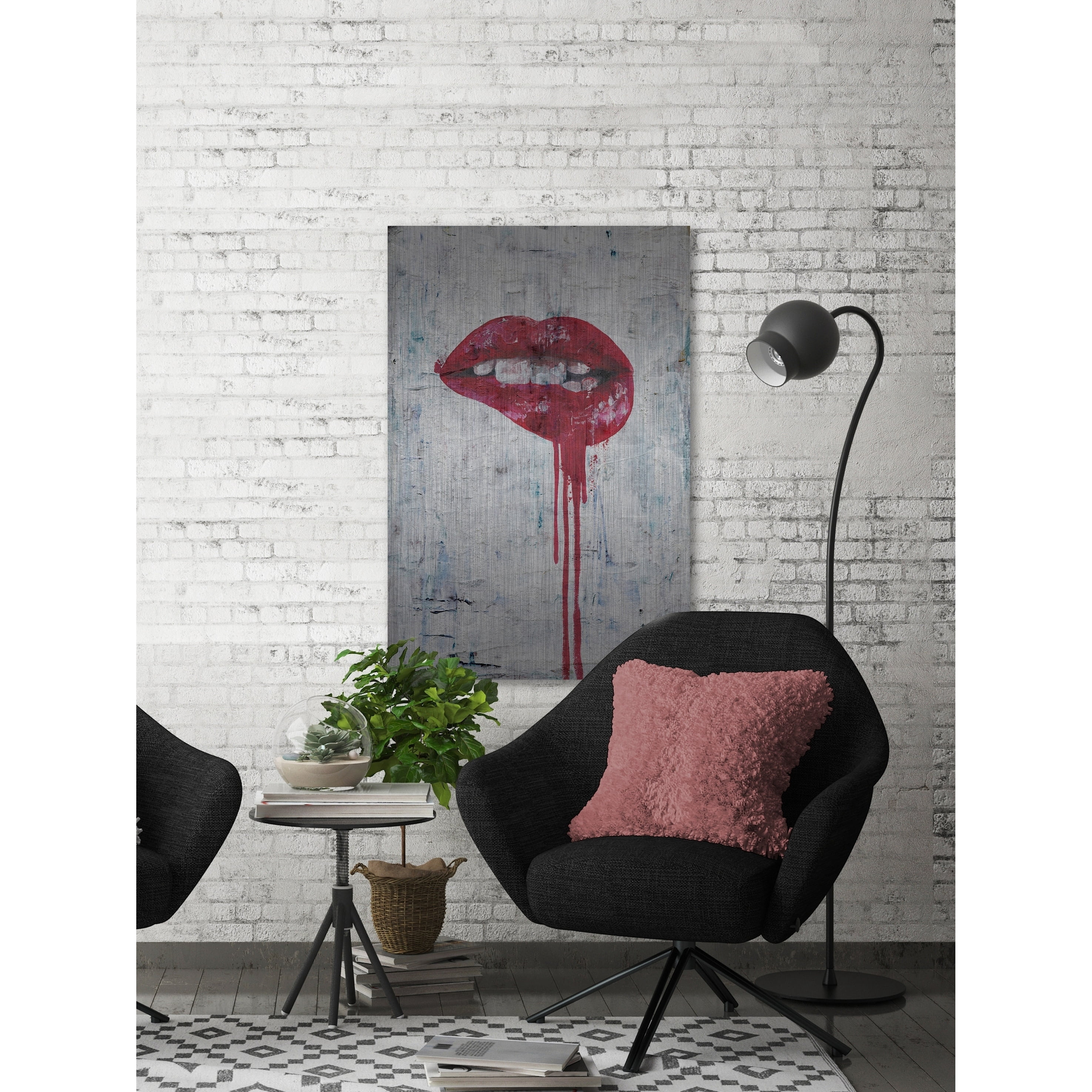 Parvez Taj "Tainted Lips" Painting Print on Brushed Aluminum