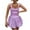 Purple, variant on Lovzfmll Sundresses for Women, Casual Dresses for Women Fashion Sleeveless Cocktail Loose Summer Beach Dress Sundresses Solid Color Round Neck Mini Dresses Puffy Beach Short Dresses Blue M
