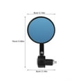 thumbnail image 2 of Hemoton 2 Pairs  Motorcycle Handlebar Mirrors Round Rearview Mirrors Bar End Mirrors Reflector, 2 of 8