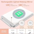 thumbnail image 5 of Travel Makeup Mirror With 10x Magnifying Mirror, Vanity Mirror With 80leds, 3 Color Lighting, Rechargeable 2000mah Batteries, 5 of 5