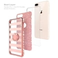 thumbnail image 6 of iPhone 8 Plus Case,iPhone 7 Plus Case Phone Case Girls Women Kickstand, Cute Bling Diamond Rhinestone Bumper Ring Stand Protective Pink iPhone 8 Plus/ 7 Plus - Rose Gold Stripe, 6 of 6