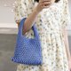 thumbnail image 3 of Bolso de mano mini para mujer, de algodón, tejido a crochet, con asa superior, cordón ajustable, para playa, de red de pesca, 3 of 6