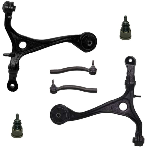 Detroit Axle - Front Lower Control Arm w/Ball Joint , Outer Tie Rod End Replacement for Acura TSX / Honda Accord - 6pc Set Fits select: 2003-2004,2006-2007 HONDA ACCORD EX