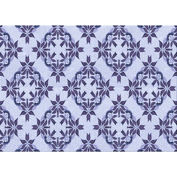 Ahgly Company Machine Washable Indoor Rectangle Transitional Heavenly Blue Area Rugs, 7' x 9'