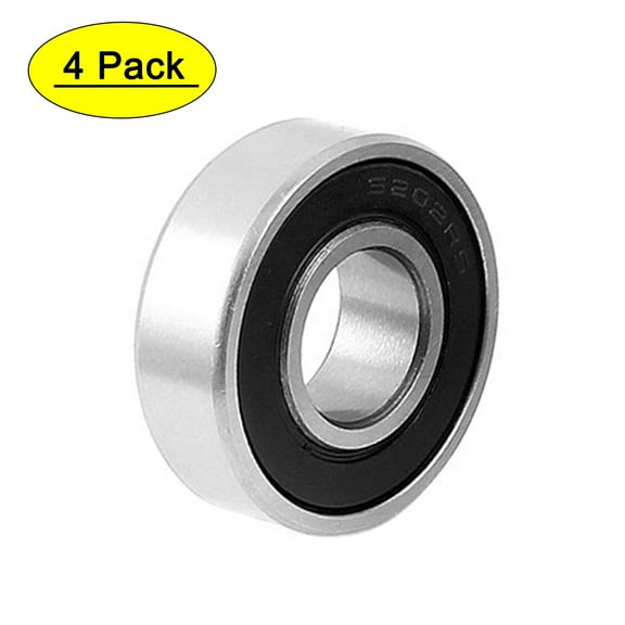 Unique Bargains 6202RS 15x35x10mm Roller-Skating Sealed Skating Deep Groove Ball Bearing 4Pcs