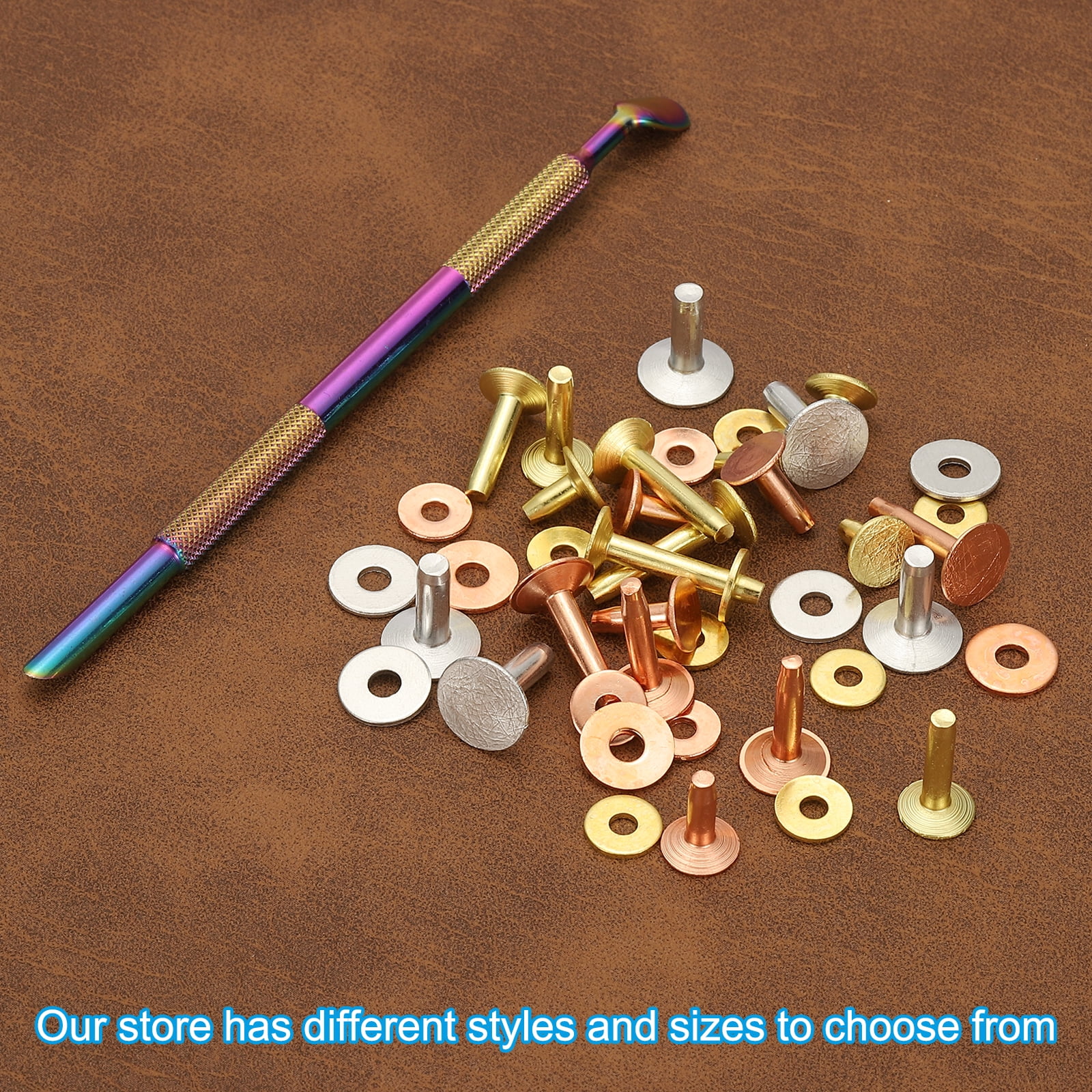 12x4x16mm Studs for Clothing, 100 Sets Spikes for Clothes Studs and Spikes Leather Rivets Burrs Copper Fastener Metal Screw Posts for Leather Jacket Crafting Crafts Fabric
