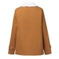 thumbnail image 6 of WTXUE Clearance, Long Sleeve Plus Jacket Warm Women Outwearcoat Winter Lapels PlushButton Composite Size Women's Coat, Plaincolor Outerwear Coats for Women | Khaki M, 6 of 8