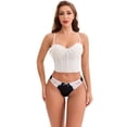 thumbnail image 4 of DARING DIVA Women's Lace Satin Low Rise Comfortable Smoothing Briefs S Black, 4 of 6