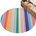 thumbnail image 2 of Round Rugs 6Ft, Colorful Farmhouse Stripes Round Area Rug Washable Indoor Throw Carpet, Modern Abstract Art Striped Soft Non Slip Circle Rug for Office Cabinet Home Decor Aesthetic, 2 of 8