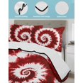 thumbnail image 4 of Red Ombre Twin Size Down Alternative Comforter, Lightweight Comforter Quilt Bedding Set with Pillow Shams Farmhouse Chic Tie Dye Abstract Retro Art All Seasons Bed Comforter Duvet Insert 68"x86", 4 of 7