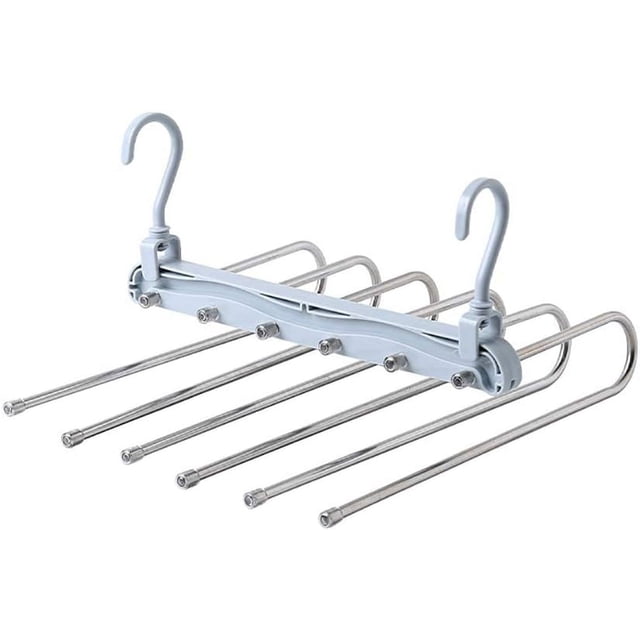 Percha múltiple para pantalones, Jormftte, acero inoxidable/polipropileno, color plata