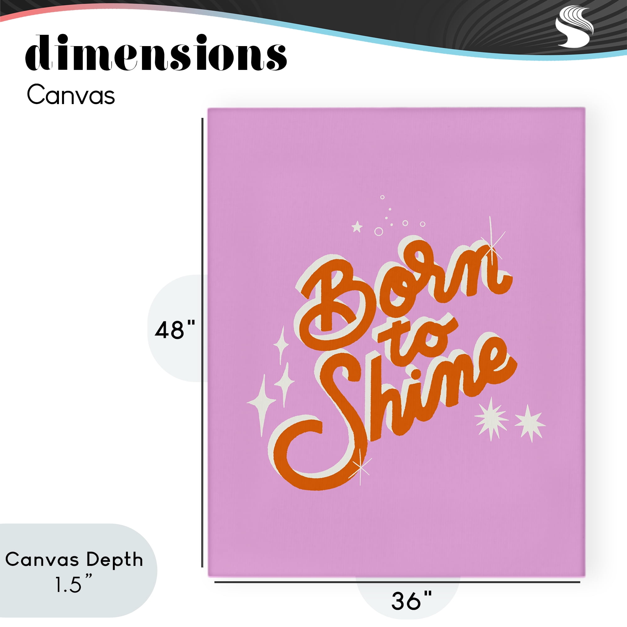 Stupell Industries Born To Shine on Pink Canvas Wall Art, design by Indira Prieto | IndySign