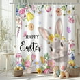 thumbnail image 5 of Hometravel Easter Themed Bathroom Shower Curtain, Fabric Linen Curtain with 12 Hooks, No Drill Easy Installation Curtain for Bathroom, Holiday Decor for Tub and Shower Area, 5 of 6