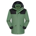 thumbnail image 2 of BiZtdJrK Unisex Hooded Skiing Jackets Men and Women Plus Size Rain Jacket Fall Winter Warm Hooded 3 in 1 Rain Coat Outdoor Riding Suit Coat Lightening Sale Green 6XL, 2 of 5