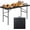 Black 4FT, variant on FASCK Folding Event Table, Heavy Duty Picnic Table Indoor Outdoor Camping, 8FT Portable w Handle Lock for Banquet, Black