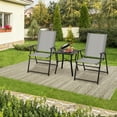 thumbnail image 2 of Topbuy Metal Indoor and Outdoor Relaxing Cozy and Durable Folding Chairs, Gray "1 Set of 4", 2 of 8