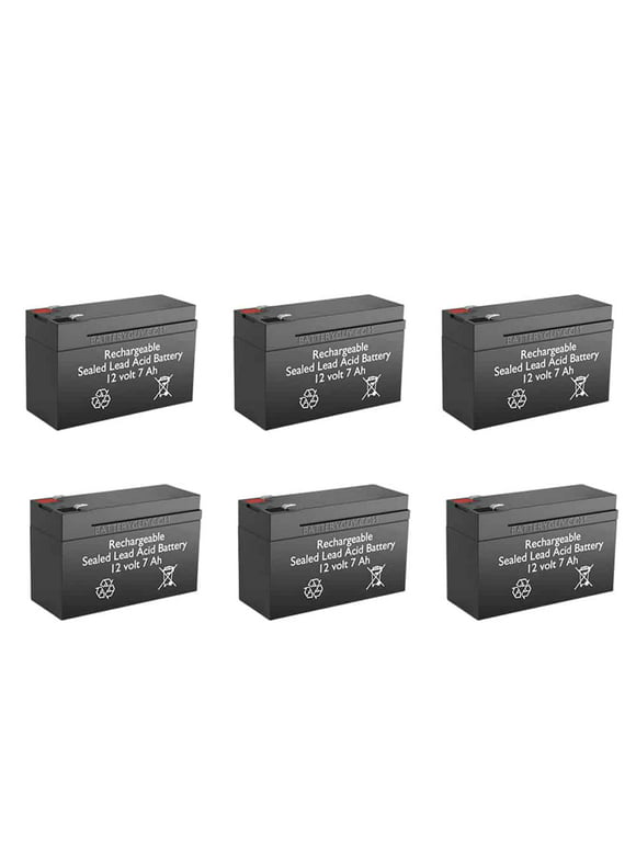 BatteryGuy BG-1270F1 12V 7Ah DiaMec DM12-6.5 (F1 terminals, rechargeable - qty of 6)