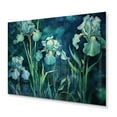 thumbnail image 2 of Designart "The Petal of Green Irises I" Irises Metal Wall Art, 2 of 5