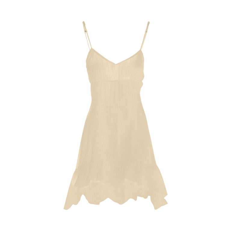 beige color dress for graduation asdoklhq Graduation Dress Linen Quinceanera Dresses Backless Women's Solid  Color Backless Linen Dress with Ruffled Suspender Skirt Beige S