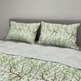 thumbnail image 2 of Nature Comforter & Sham Bedding Set, Simplistic Tree Illustration Leaves on Branch Pattern Plain Background, 3 pcs Duvet Set Microfiber Filling Quilt, 5 Sizes, Lime Green and Fawn, by Ambesonne, 2 of 4